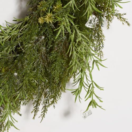 SAFAVIEH 22-inch Artificial Pine Wreath with Gold Bells and LED Lights