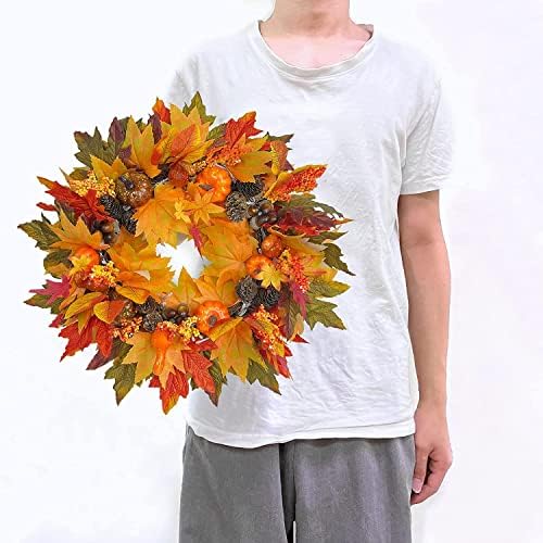 20 Inch Fall Wreath with LED Lights and Timer