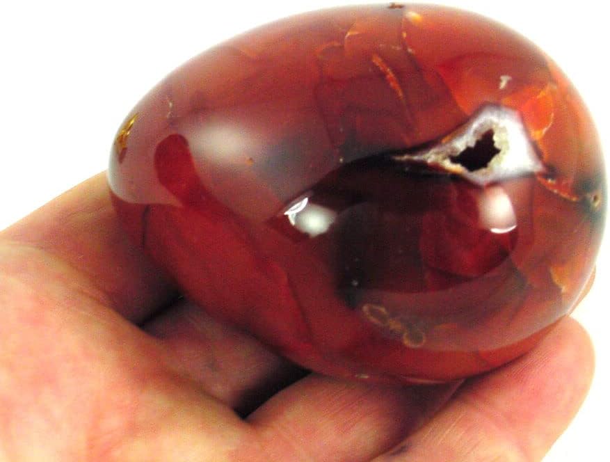 Carnelian Agate Egg Healing Stone with Stand