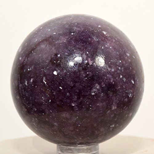 49mm Deep Purple Lepidolite Sphere with Plastic Stand