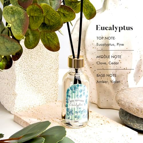 3 Pack Reed Diffuser Set with Linen Eucalyptus Citrus Scent