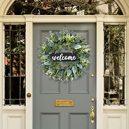 Dremisland Green Eucalyptus Wreath with Welcome Sign