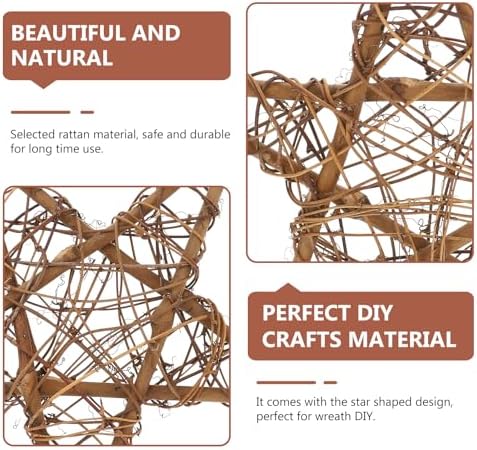 Artibetter Rattan Star Wreath DIY Crafts Base Hanging Wall Decor