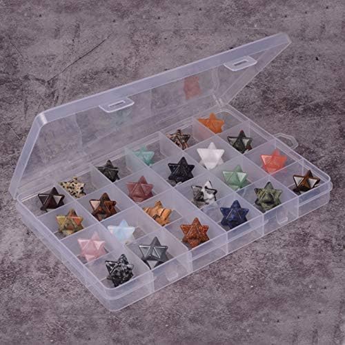 24pcs Multi-Color Carved Merkaba Star Healing Stones