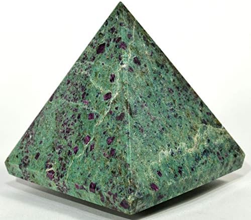 HC Set 26 Inch Ruby Fuchsite Pyramid with Blue Kyanite