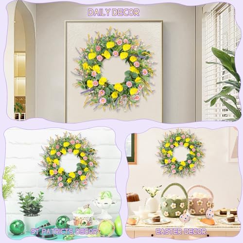 Zmtyykh 24 Inch Summer Wreath Door Decor