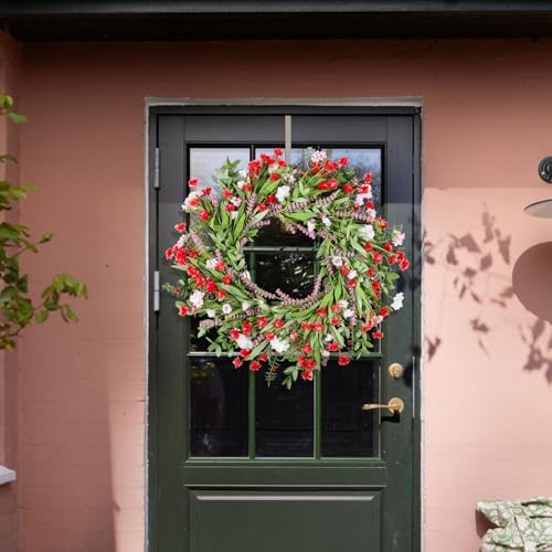 26 Inch Artificial Spring Wreath with Wildflowers