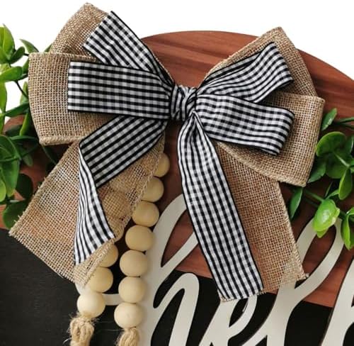 S_SSOY Hello Door Wreath 13 Inch Black Brown