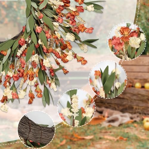 24 Inch Fall Wreath for Front Door and Outdoor