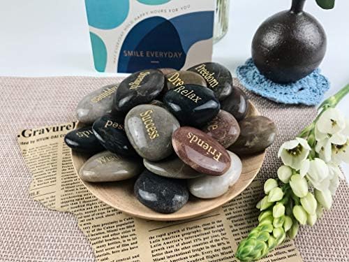 24pcs Engraved Inspirational River Stones Gift Set