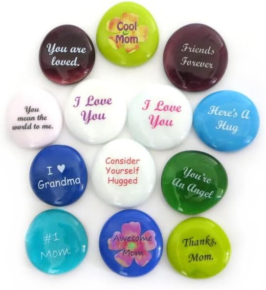 Lifeforce Glass Mothers Day Stones Set of 100 with 12 Messages