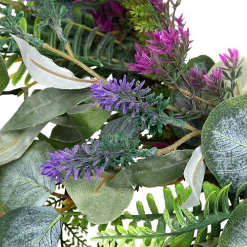 Northlight Lavender Mixed Foliage Artificial Wreath 22 Inch Purple Green