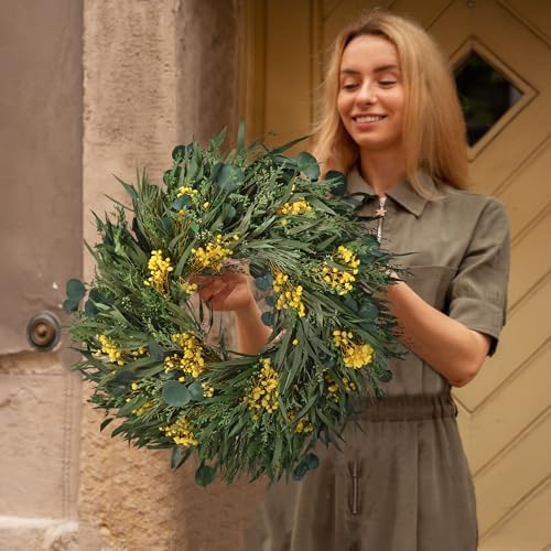 Handmade Dried Flower Wreath 24 Inch for Front Door Entryway