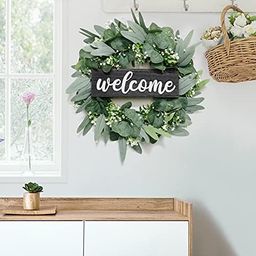 Dremisland 18 Inch Green Eucalyptus Wreath for Front Door