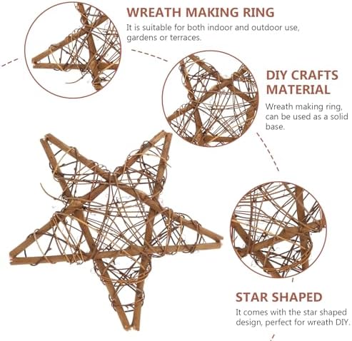 Artibetter Rattan Star Wreath DIY Crafts Base Hanging Wall Decor
