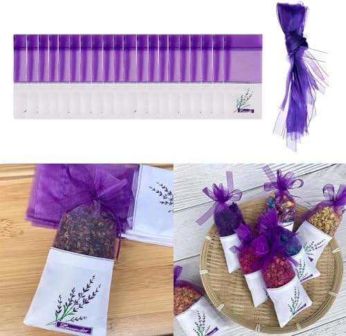 20PCS Empty Lavender Sachets for Wardrobes and Closets