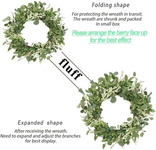 20 Inch Green Eucalyptus Wreath with Berry