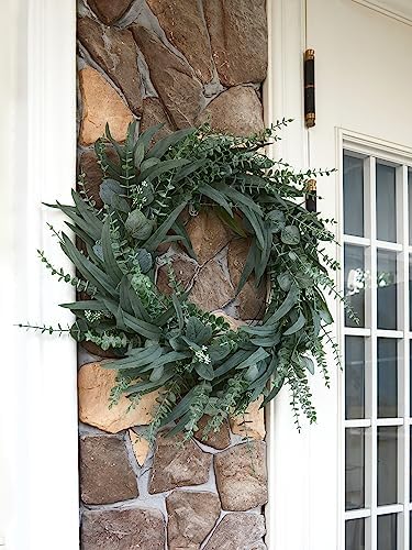 24 Inch Eucalyptus Wreath for Front Door Decor