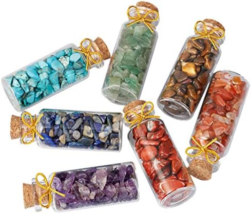 SUNYIK 7 Chakra Wishing Bottles Crystal Wand Set