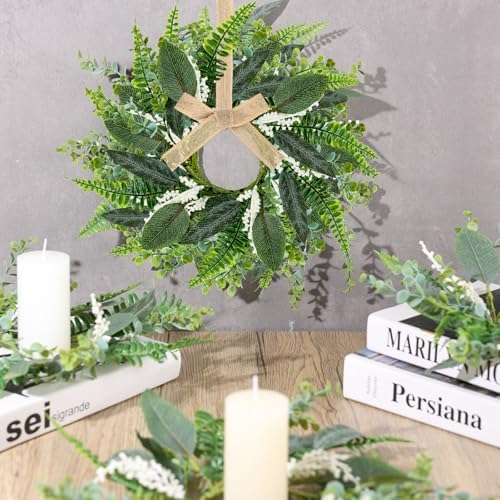 4pcs 9 Mini Eucalyptus Wreaths for Cabinet Decor