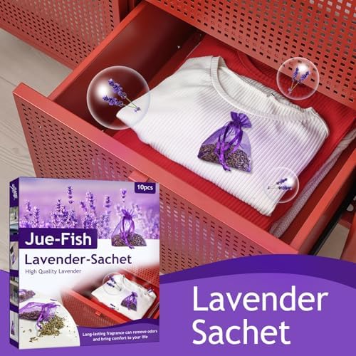 HELLORSO 10 Pack Lavender Sachet Bags for Closets and Drawers