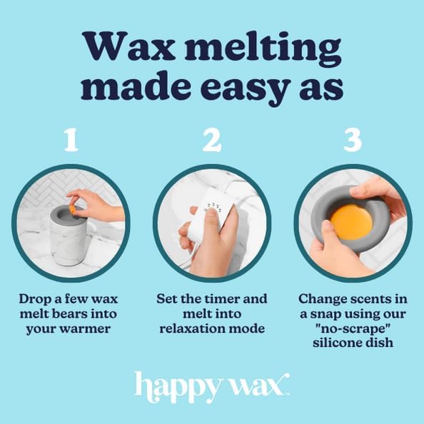 Happy Wax Compact Ceramic Wax Melter Timer Warmers for Home Fragrance
