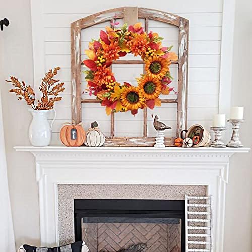 20 Inch Sunflower Wreath Fall Door Decor