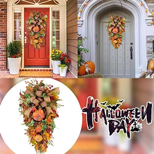Fall Swag Front Door Wreath - Autumn Thanksgiving Decor
