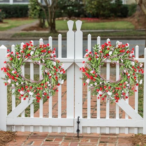 26 Inch Artificial Spring Wreath with Wildflowers