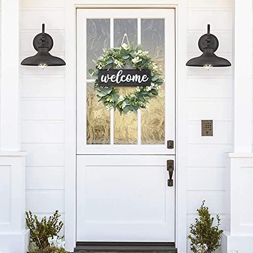 Dremisland 16 Inch Eucalyptus Wreath with Welcome Sign