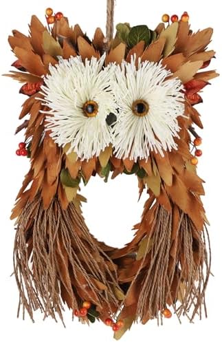 Winemana Fall Wreath with Owl and Berries