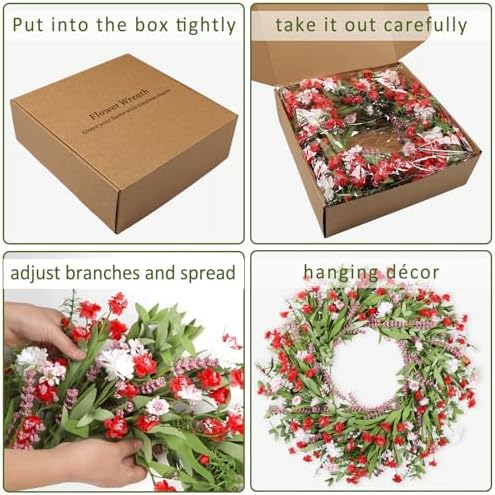 26 Inch Artificial Spring Wreath with Wildflowers