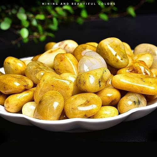 22 Pound Tumbled Yellow Jade Stones for Indoor Fountain