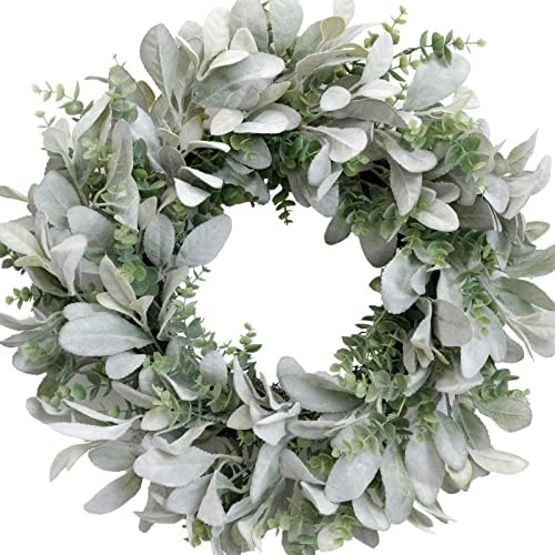 TEMPUS 18 Inch Boxwood Wreath for Front Door