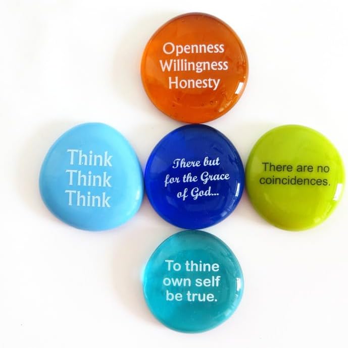 Lifeforce Glass Stones Recovery Sobriety Affirmation Assortment 1