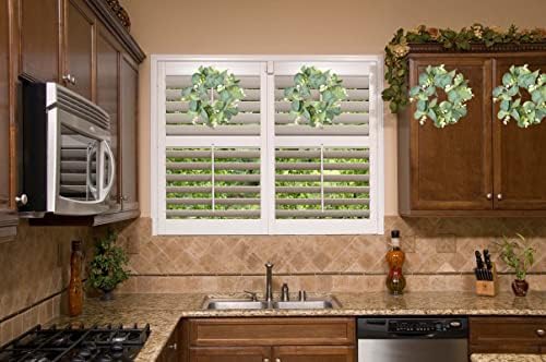 LSKYTOP 6Pcs Eucalyptus Wreath for Kitchen Wall Window Decor