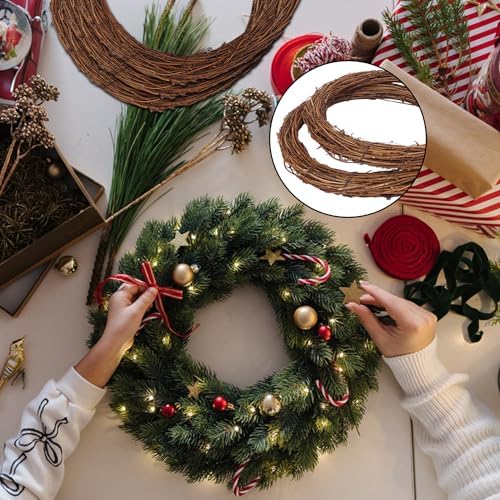 9 Pcs 10 Inch Natural Grapevine Wreath Set for DIY Crafts