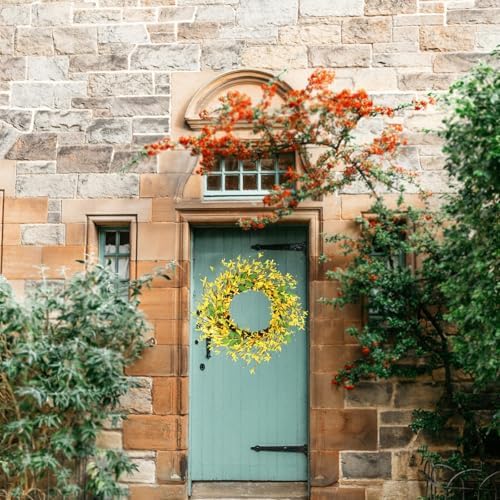 Hometrance 20 Inch Spring Wreath with Yellow Forsythia