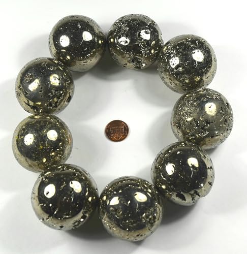 HQRP Golden Pyrite Sphere 46mm with Stand