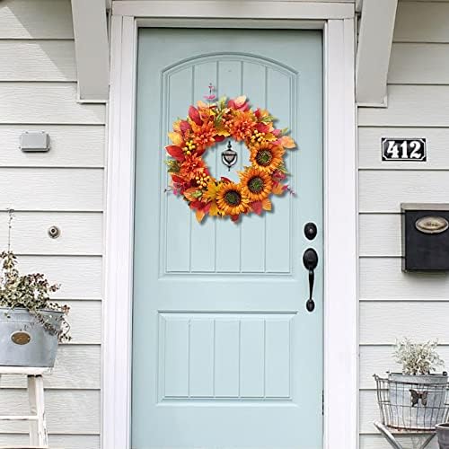 20 Inch Sunflower Wreath Fall Door Decor