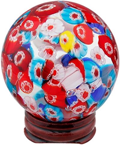 Mookaitedecor Marano Glass Crystal Ball with Wood Stand