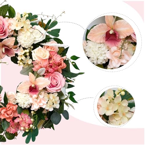 24 Inch Spring Floral Wreath for Front Door