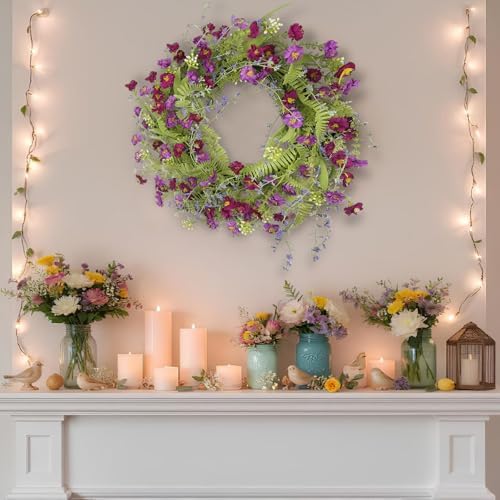 CISDUEO 20 Inch Spring Wreath Decor