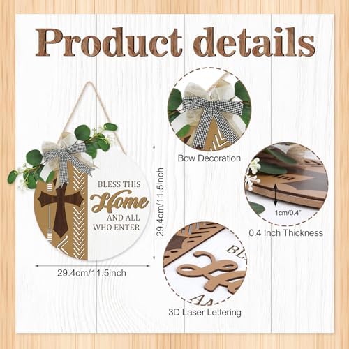 CHDITB Boho Bless This Home Front Door Wreath 12x12