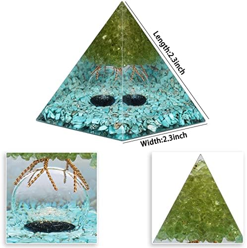 Nupuyai Tree of Life Orgone Crystal Pyramid for Meditation