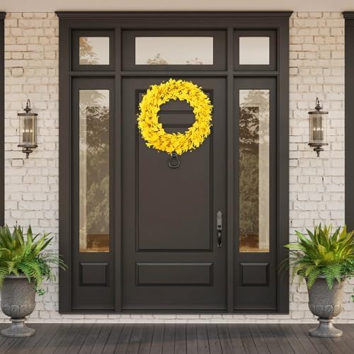 20 Inch Artificial Forsythia Wreath Yellow