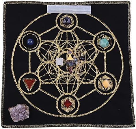 Rockcloud Energy Mat with Amethyst for Meditation and Chakra Balancing