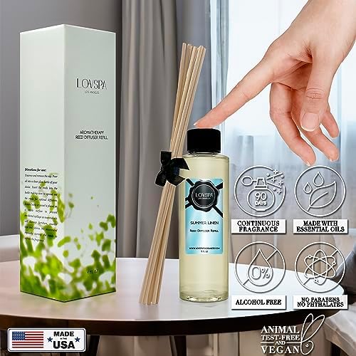 LOVSPA Summer Linen Reed Diffuser Oil Refill with Replacement Reeds