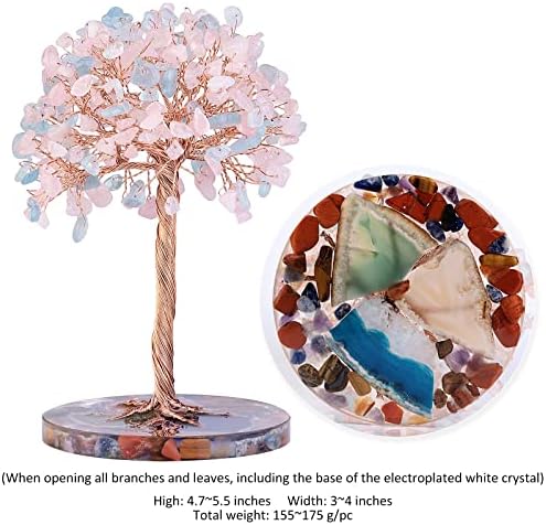 Rockcloud Blue Crystal Stones Desk Ornament Set