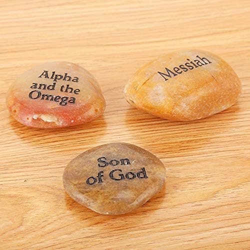 16PCS Engraved Names of Jesus Christ on Natural Stones